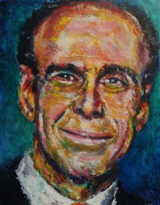 Portrait of Dr. Richard Kunin, Oil on Canvas 20x16", © Copyright 2011 Alan Derwin